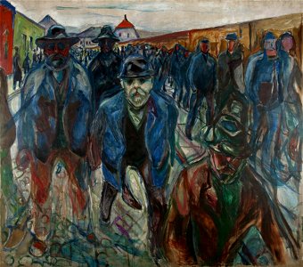 Edvard Munch - Workers on their Way Home - Google Art Project. Free illustration for personal and commercial use.