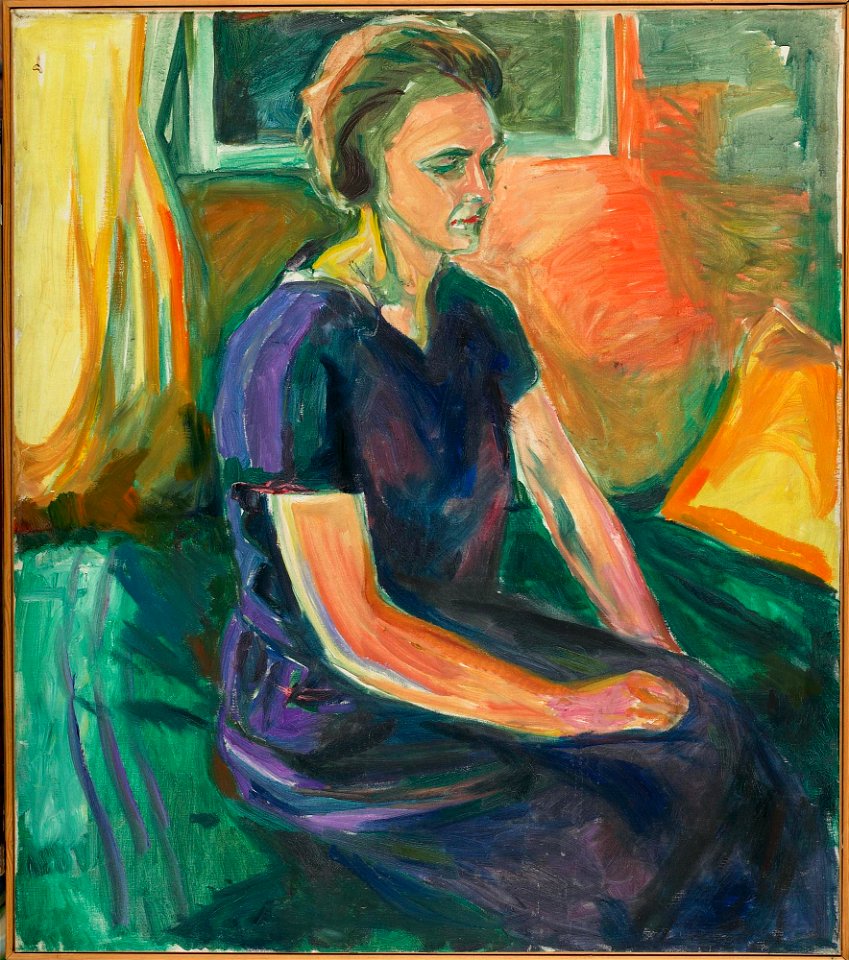Edvard Munch - Young Woman in a Blue Dress, Seated - MM.M.00754 - Munch Museum