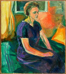 Edvard Munch - Young Woman in a Blue Dress, Seated - MM.M.00754 - Munch Museum