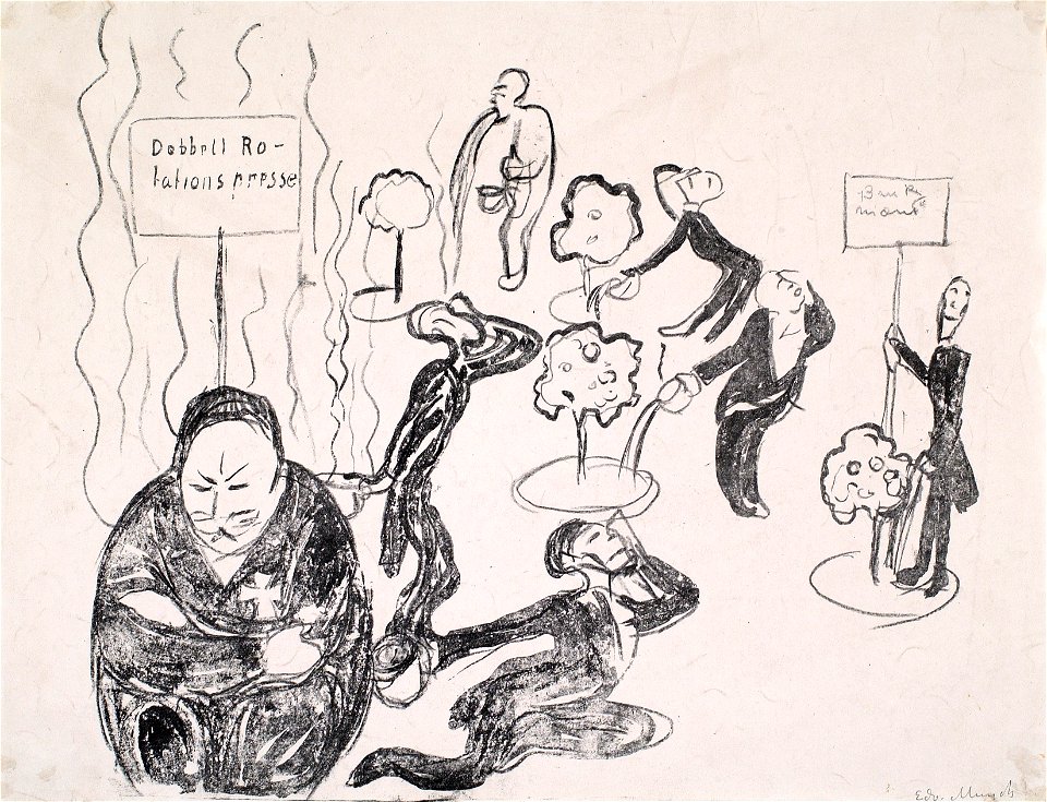 Edvard Munch Caricature of the Press Thielska 297M78