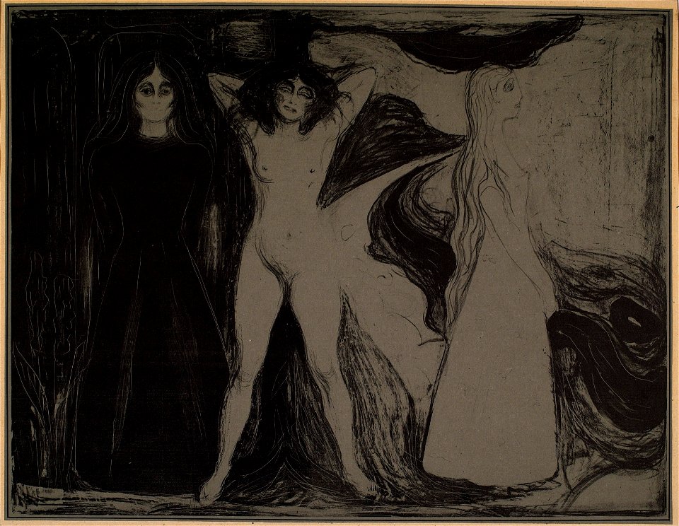 Edvard Munch The Sphynx Woman in Three Stages Thielska 297M67