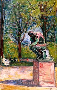 Edvard Munch, Le Penseur de Rodin dans le parc du Docteur Linde à Lübeck, 1907 