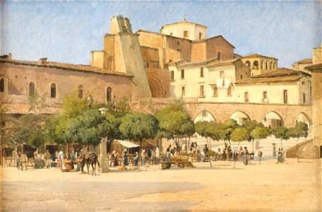Edvard Petersen - Torvet i Sulmona - KMS1780 - Statens Museum for Kunst