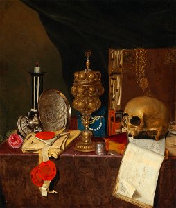 Edwaert Collier (circle) Vanitas still life. Free illustration for personal and commercial use.