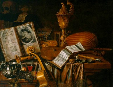 Edwaert Collier (c.1640-c.1707) - Still Life with a Volume of Wither's 'Emblemes' - N05916 - National Gallery