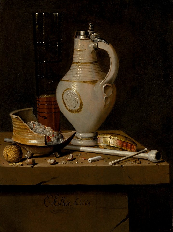 Edwaert collier a toebakje still life of smoking utensils a jug and a115247)