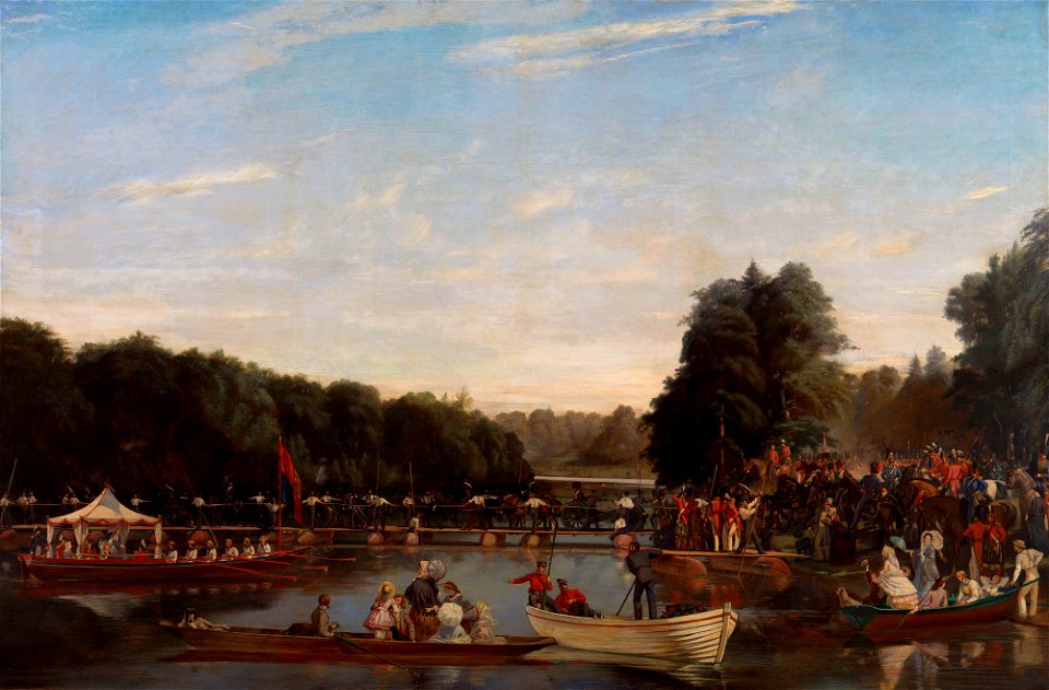 Edward Armitage (1817-96) - The Pontoon on Virginia Water, 5 July 1853 - RCIN 402584 - Royal Collection