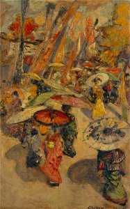 Edward Atkinson Hornel - Street Scene, Tokyo - Google Art Project