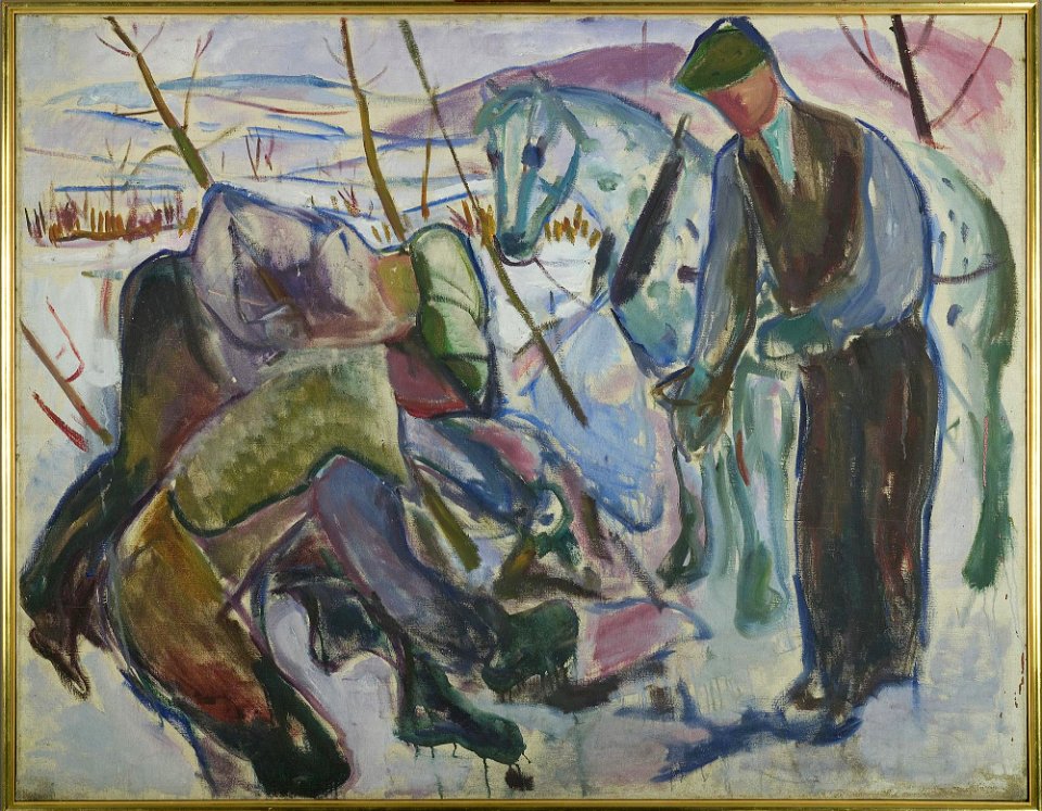 Edvard Munch - Workers and Horse - MM.M.00073 - Munch Museum