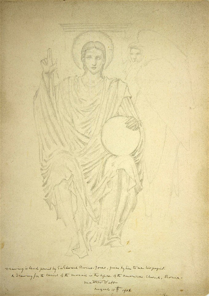 Edward Burne-Jones - Drawing for the Figure of Christ, American Church, Rome