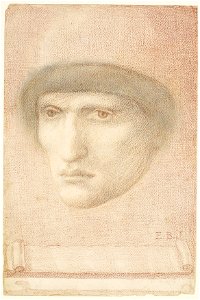 Edward Burne-Jones - Male Portrait - possibly Dante or study for St George Series - Google Art Project