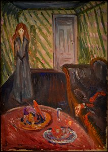 Edvard Munch, Mordersken. Free illustration for personal and commercial use.