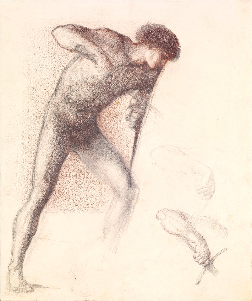 Edward Burne-Jones - St George Series - Male Nude - Study of St George for 'St George slaying the Dragon' - Google Art Project