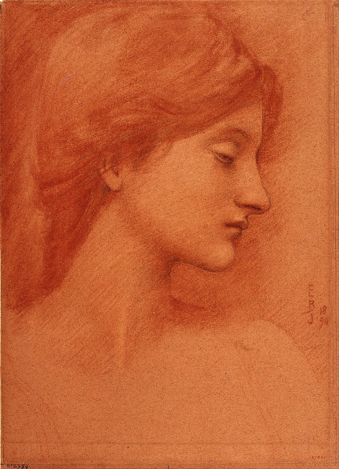 Edward Burne-Jones - Study of a Female Head - Google Art Project