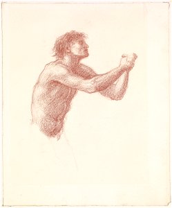 Edward Burne-Jones - The Hill of Venus - Male Nude - Study of one of the Reapers for Reapers Appealing to Venus - Google Art Project