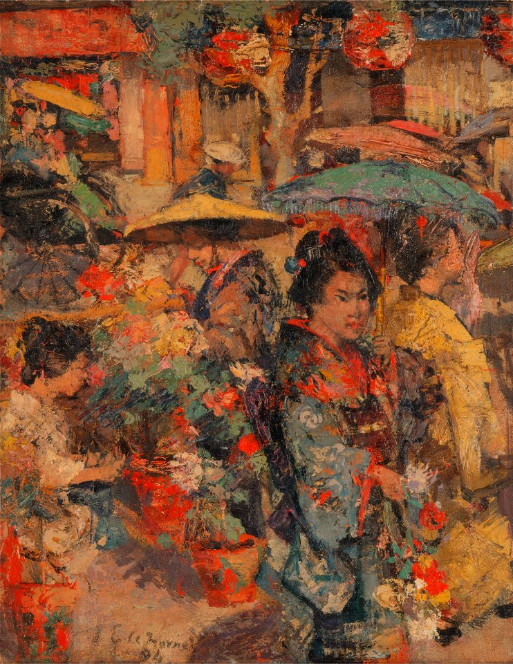 Edward Atkinson Hornel - Flower Market, Nagasaki - Google Art Project