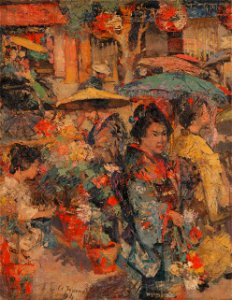 Edward Atkinson Hornel - Flower Market, Nagasaki - Google Art Project