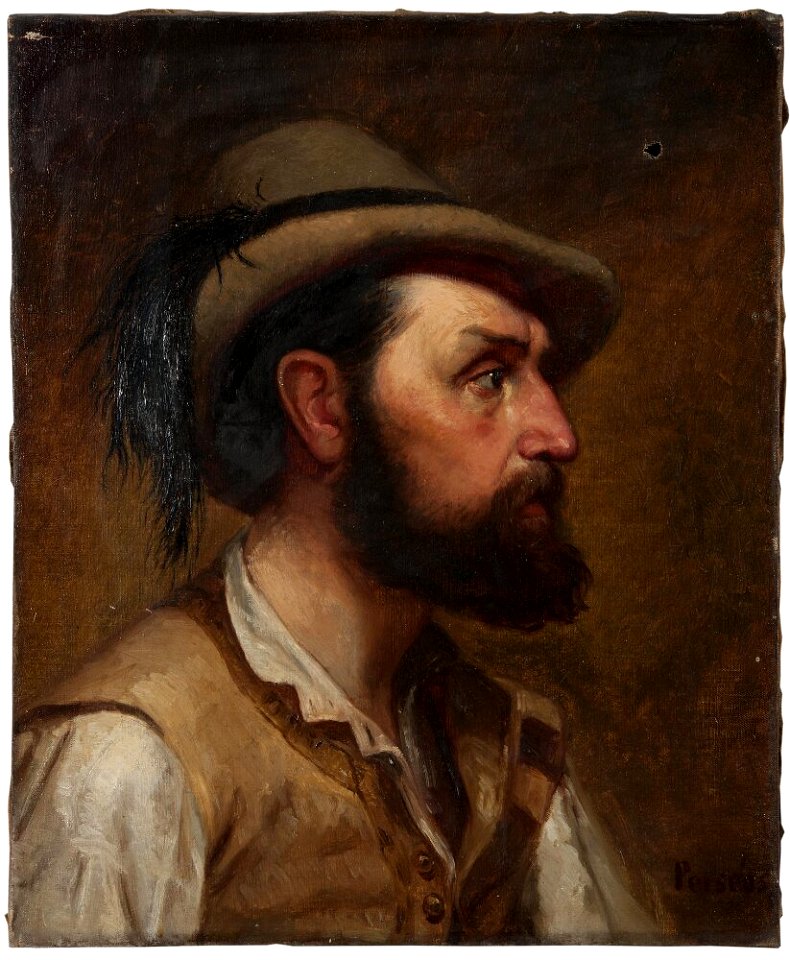 Edvard Perséus - Självporträtt som jägare - NMGrh 4898 - Nationalmuseum