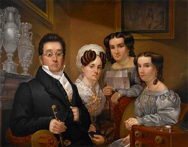 Edward Dalton Marchant - Samuel Beals Thomas, with His Wife, Sarah Kellogg Thomas, and Their Two Daughters, Abigail and Pauline - 2010.92 - Crystal Bridges Museum of American Art