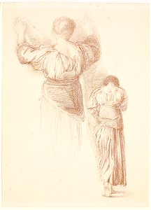 Edward Burne-Jones - Female - Drapery Studies, Studies of female Drapery seen from the back - Google Art Project