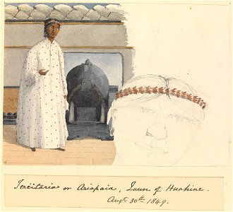 Edward Gennys Fanshawe, Teriitaria or Ariapaia (Teri’i tari’a II Ari’i paea), Queen of Huahine, Augt 30th 1849 (Society Islands). Free illustration for personal and commercial use.