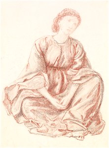 Edward Burne-Jones - Green Summer - Drapery Study for the Central Figure - Google Art Project