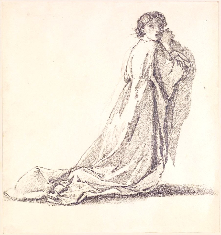 Edward Burne-Jones - St George Series - Study of the Princess for 'St George slaying the Dragon'
