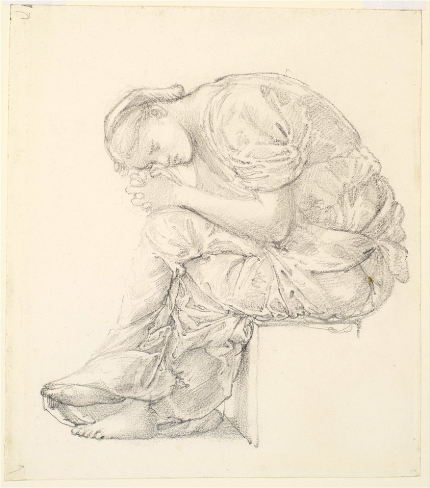 Edward Burne-Jones - The Lament - Study for the Figure on the Right - Google Art Project