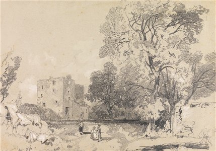Edward Lear - A Ruined Tower House - Google Art Project