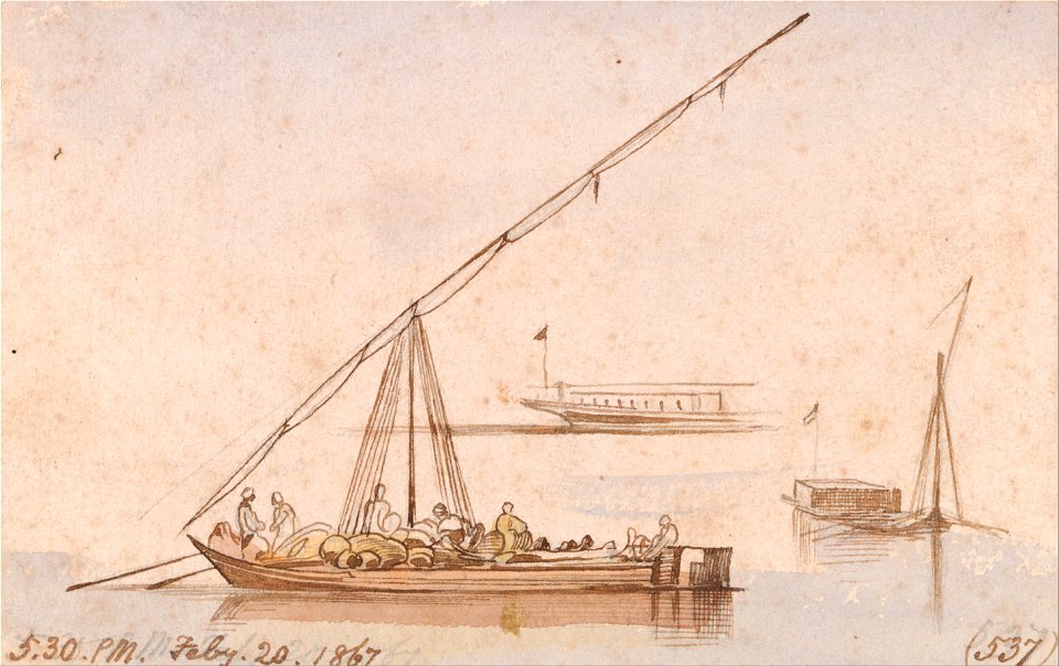 Edward Lear - Boats on the Nile - Google Art Project (2315677)