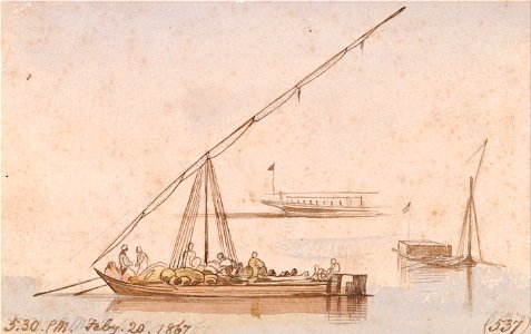 Edward Lear - Boats on the Nile - Google Art Project (2315677)