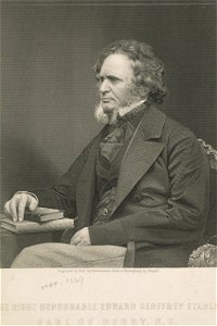 Edward Geoffrey Smith-Stanley, 14th Earl of Derby, 1799 - 1869. Prime minister