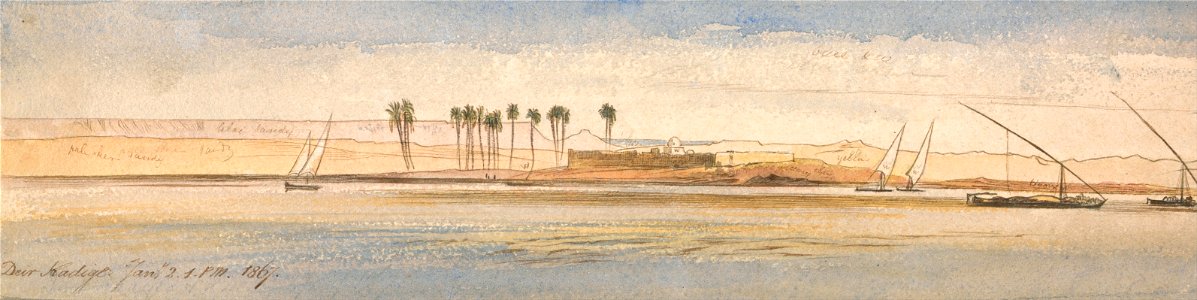 Edward Lear - Deir Kadige, 1-00 p.m., January 2, 1867 - Google Art Project