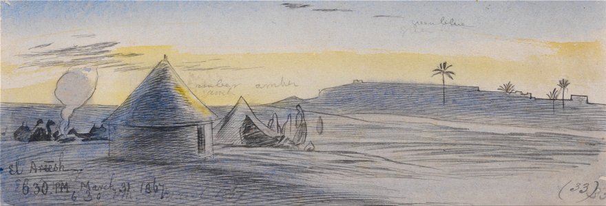 Edward Lear - El Areesh, 6-30 pm, 31 March 1867 (33) - Google Art Project