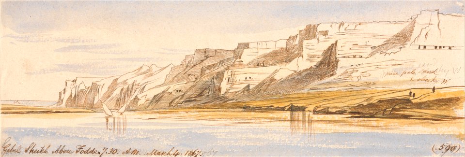 Edward Lear - Gebel Sheikh Abu Fodde, 7-30 am, 4 March 1867 (590) - Google Art Project