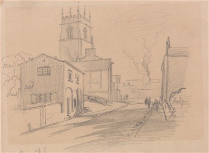 Edward Lear - English Country Town - Google Art Project