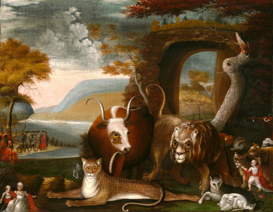 Edward Hicks - The Peaceable Kingdom and Penn’s Treaty - 1965.46.3 - Yale University Art Gallery