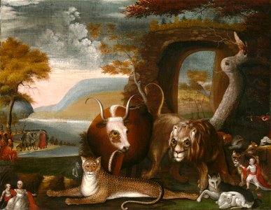 Edward Hicks - The Peaceable Kingdom and Penn’s Treaty - 1965.46.3 - Yale University Art Gallery