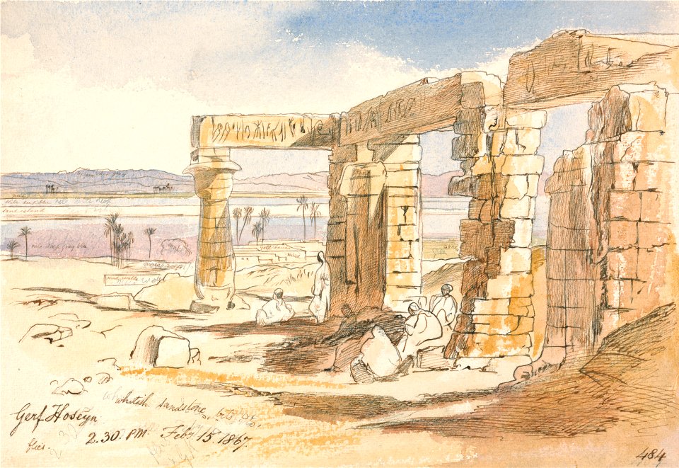 Edward Lear - Gerf Hoseyn, 2-30 pm, 15 February 1867 (484) - Google Art Project