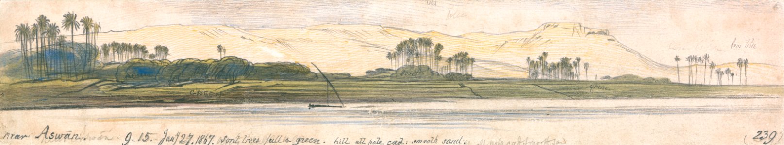 Edward Lear - Near Aswan - Google Art Project. Free illustration for personal and commercial use.