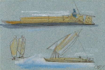Edward Lear - Boats on the Nile - Google Art Project (2416503)