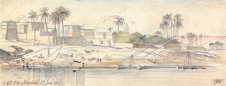 Edward Lear - Negadeh, 1-45 pm, 17 January 1867 (190) - Google Art Project