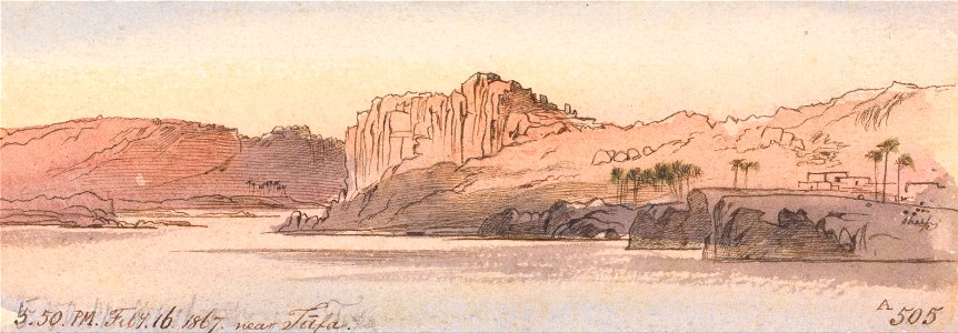 Edward Lear - Near Tafa, 5-50 pm, 16 February 1867 (505A) - Google Art Project