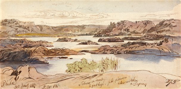 Edward Lear - Philae, 5-20 pm, 30 January 1867 (275) - Google Art Project. Free illustration for personal and commercial use.