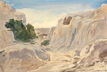 Edward Lear - Rocky Valley of Mosta, Malta, 2-15 p.m. (April 3, 1866) - Google Art Project
