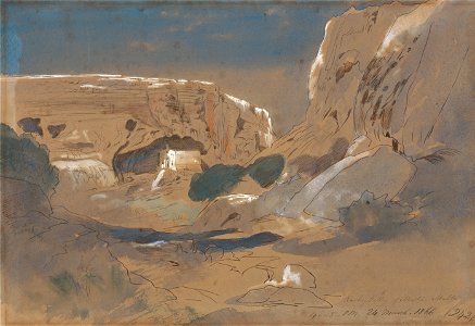Edward Lear - Rocky Valley of Mosta, Malta - Google Art Project
