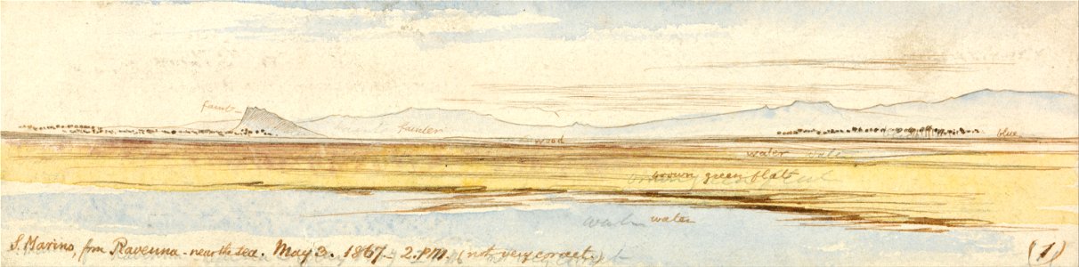 Edward Lear - San Marino from Ravenna - Google Art Project