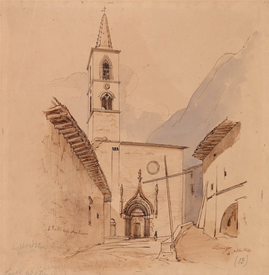 Edward Lear - S. Pietro Degli Agostiniani. Leonessa. - Google Art Project