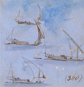 Edward Lear - Studies of boats on the Nile - Google Art Project