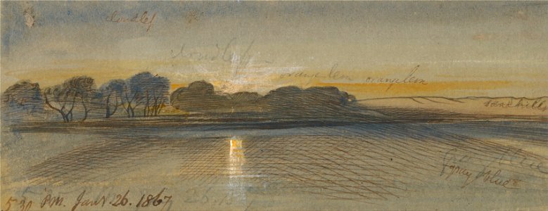 Edward Lear - Sunset on the Nile - Google Art Project. Free illustration for personal and commercial use.